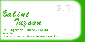 balint tuzson business card